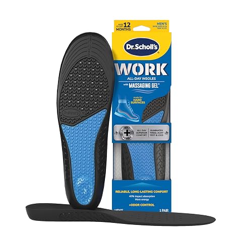 Dr. Scholl's 11017570110 Comfort and Energy Work Insoles for Men, 1 Pair, Size 8-14