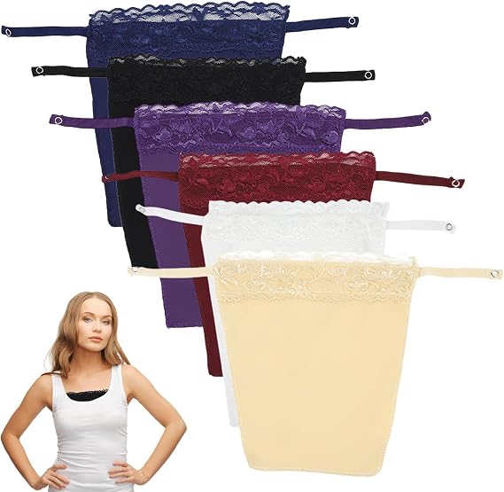 Modesty Panels for Low Cut Tops,Clip On Mock Camisole,Cleavage Cover up for Dresses,Anti Peep Invisible Vest for Women
