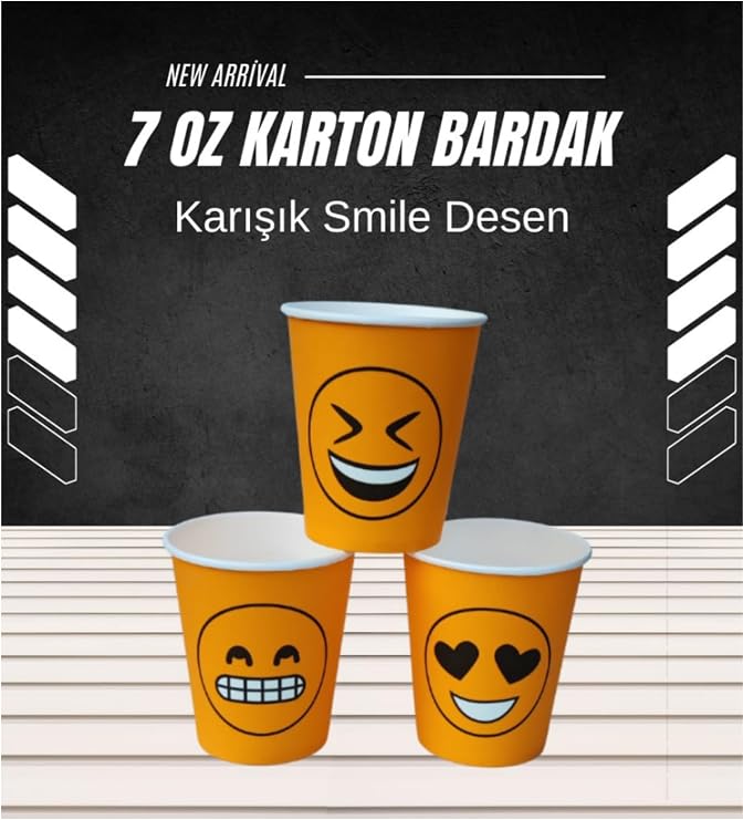 Maycup 7 oz Karton Bardak 1000 adet Karışık Desen