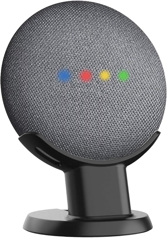 Gelink Google Home Mini Pedestal, Desk Stand for Nest Mini (2nd gen), Improves Sound Reception and Appearance - Portable Desktop Table Stand Holder for Your Smart Home Voice Assistants (Black)