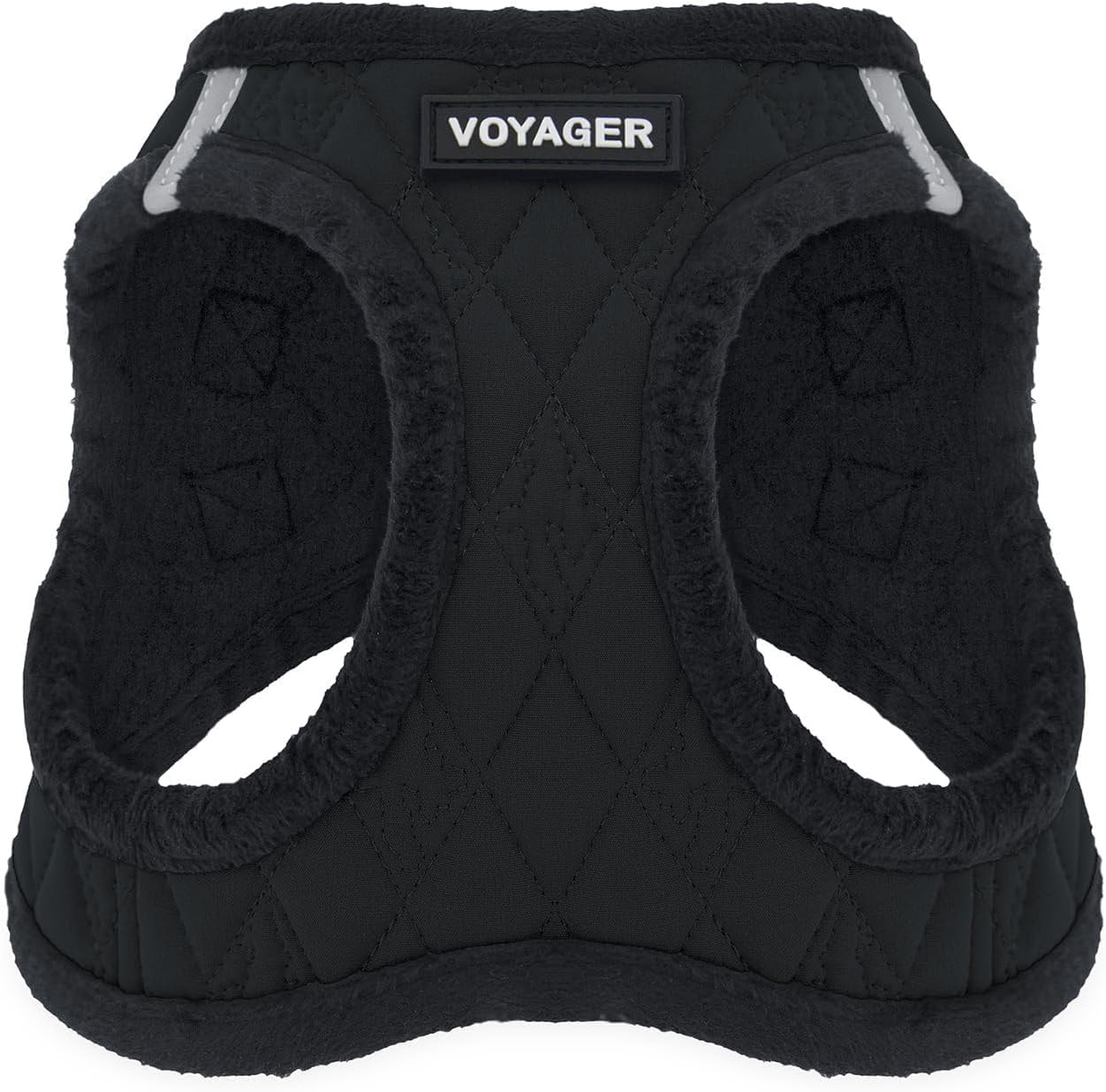 Best Pet Supplies - All Weather Mesh  Plush, Reflective, No Pull Harness for Small, Medium Dogs, Cats - Secure with Hook &amp; Loop Fastener, Buckle, Double D-Rings - Black Plush, M