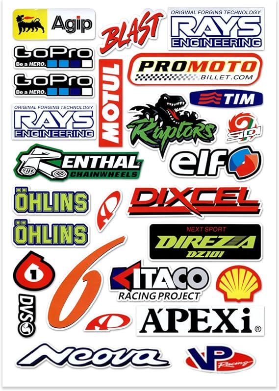 Motorcycle Stickers Car Stickers and Decals, Race Supercross Logo Sticker Car Decal for Skateboard Laptop Bicycle Helmet Water Bottles Car
