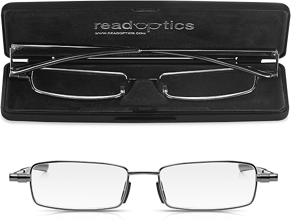 Folding Reading Glasses +1 to +3.5, Easy to Fold Flat Quality Eyeglasses with Tough Protective Case