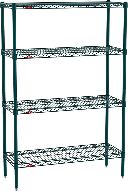 METRO Super Erecta Metroseal グリーンエポキシ棚ユニット - 工業用ワイヤーシェルフ レストラン、キッチン、ウォークインクーラー/冷凍庫用 Microban付き - 4段 耐荷重2000ポンド 幅14インチ x 長さ36インチ x 高さ54インチ