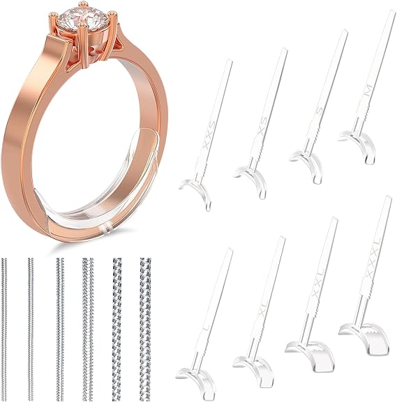 Haiou 14 Pack Ring Size Adjuster for Loose Rings, 14 Size Silicone Resizer Invisible Ring Spacer Fit for Women and Men's Different Band Widths