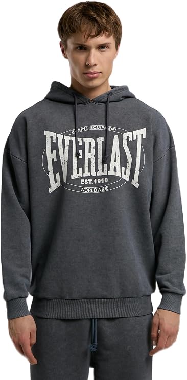 Everlast Authentic Boxing Oversize Antrasit Erkek Kapüşonlu Sweatshirt
