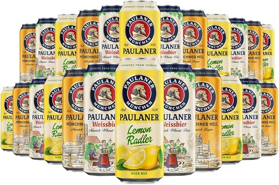 Paulaner Lagers Mixed Case - Paulaner Radler - Paulaner Weissbier - Paulaner Munich Lager - 24 x 500ml cans - Party Pack - BBQ's - Man Cave