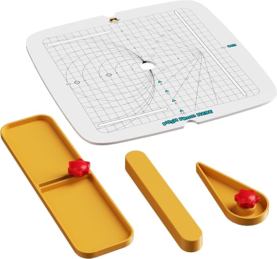 Cardboard Cutter for Kids, Safe DIY Craft Tool Kit with Angle, Circular & Straight Cutting Blades, Includes Measuring Scale Plate,Creative Building Toy for Ages 3+ Boys & Girls