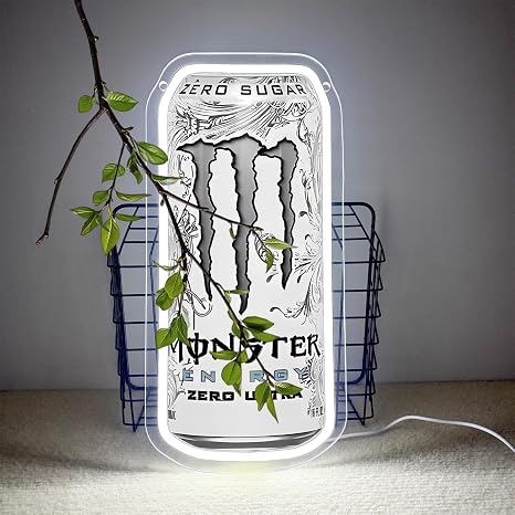 エナジードリンク缶ネオンサイン 壁装飾用 LEDドリンク ネオンライト USB電源 LED 調光機能付き 男性 洞窟 ゲーマー 部屋 大学 寮 ホーム バー 誕生日ギフト5.5 x 6.6インチ