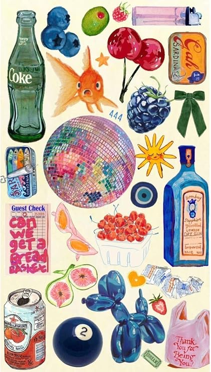 Vintage Retro Set 1 Telefon Laptop Tablet Sticker Seti
