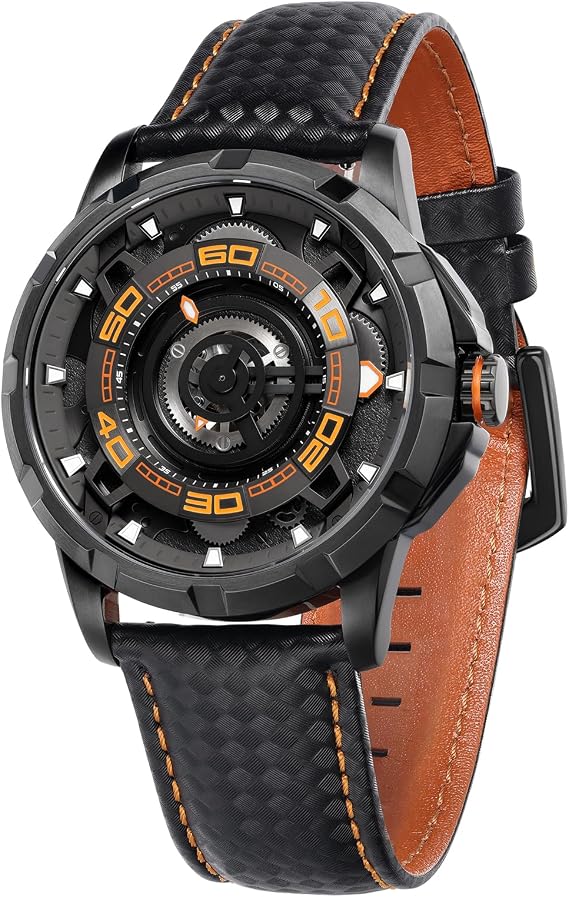BERNY Automatic Watch for Men Fashion Watch Super Luminous Male Analog Mechanical Wristwatch AR Sapphire Glass Leather Strap 5ATM Waterproof