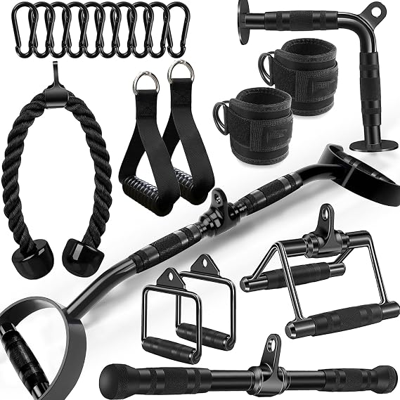 Cable Machine Attachment Set, Multi-Functional Gym Cable Attachments, Heavy Duty Cable Attachments for Home Gym Fitness Workout