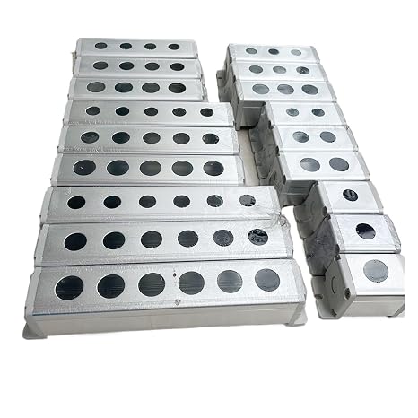 Push Button Switch Box 1pcs 16mm 19mm 22mm Waterproof Aluminium Push Button Switch Box for Metal Buttons Industrial Control Equipment 1 2 3 4 5 6 Hole(6 Hole With Ear,22MM)