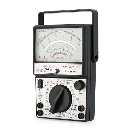 Mechanical Multimeter, Mf47 Analog Pointer Multimeter Ac/Dc Voltage/Current/Resistance/Capacitance Meter With Anti-Burn Buzzer (0-2500V,0-10K Ohm,0-10A)
