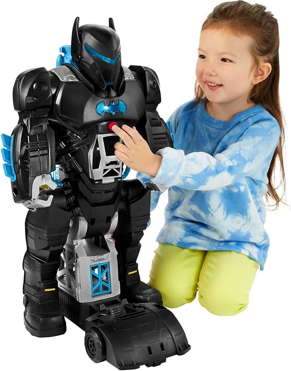 Fisher-Price Imaginext DC Super Friends Bat-Tech Batbot, transforming 2-in-1 Batman robot and playset with lights and sounds for kids ages 3-8, HBV67