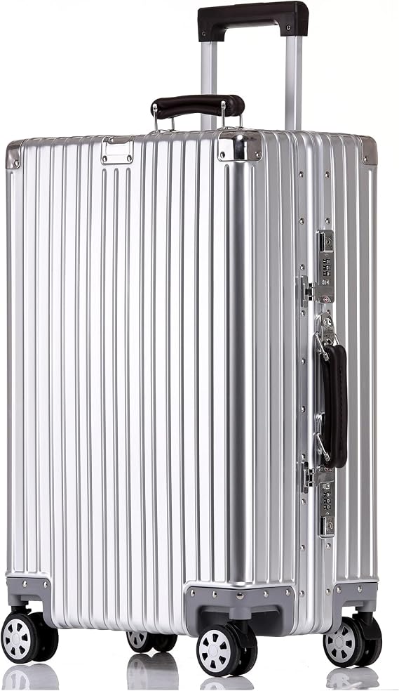 All Aluminium Hard Shell Suitcase Medium Size Travel Metal Suitcase