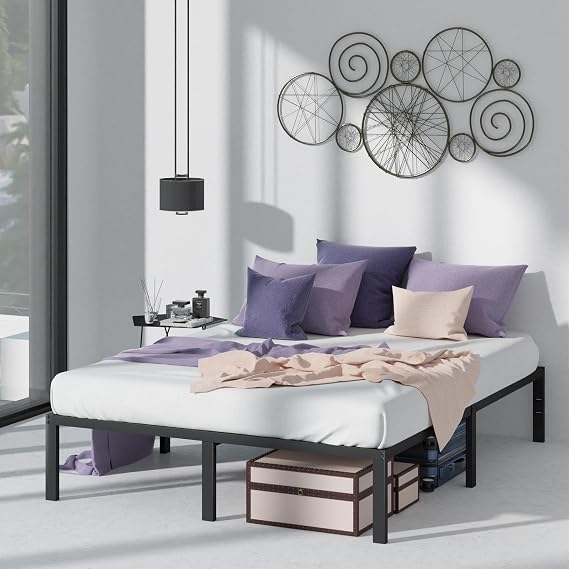 Zinus Yelena Bed Frame, Metal, Black, Single, Storage Space Under Bed, Simple Design, Wooden Slats, Quiet, Durable, Breathable, Pipe Bed, Steel, Easy Assembly, Tools Included, Authentic | Japan