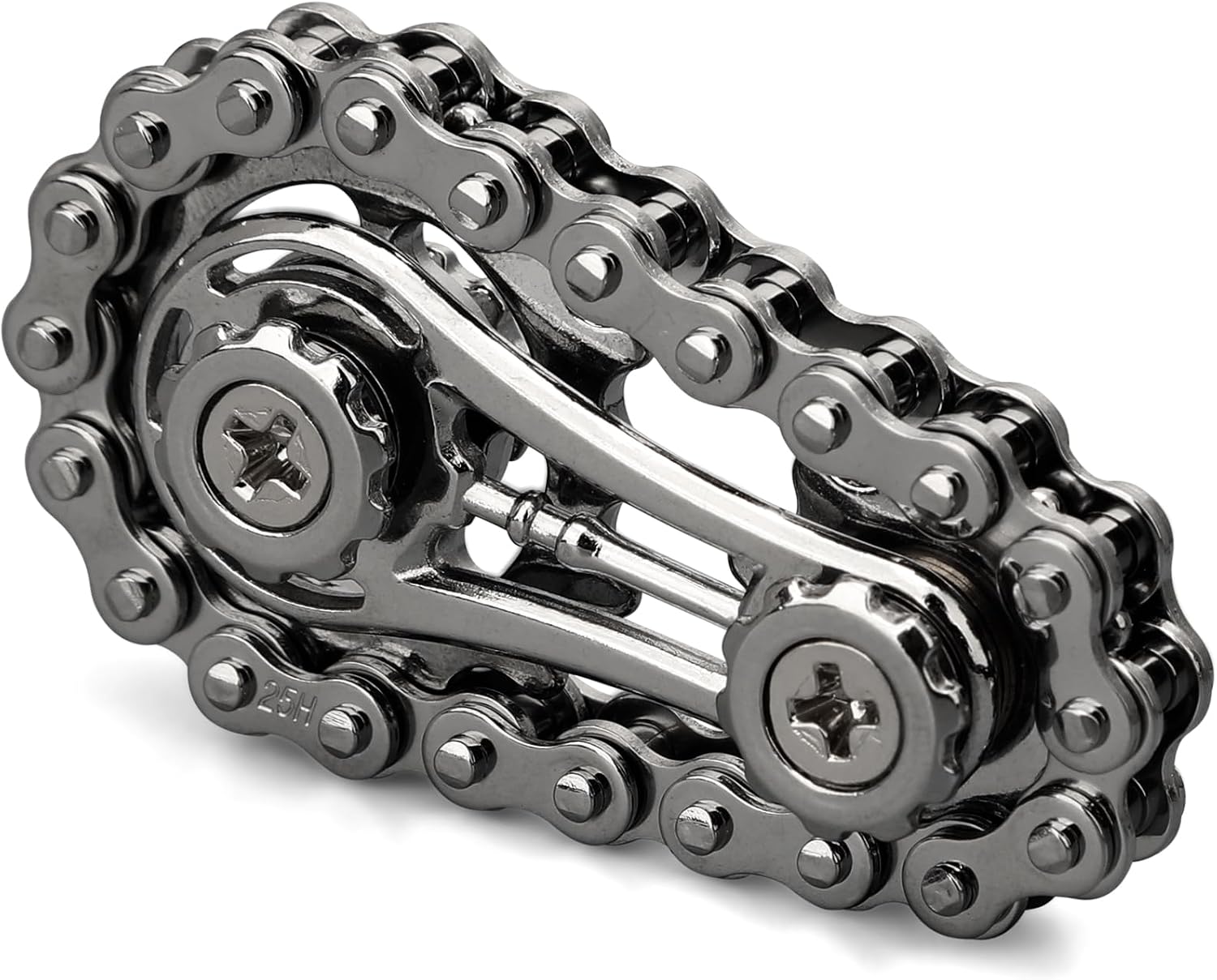 Cool Sprockets Fidget Bike Chain Hand Roller for Anxiety Relief, Assemble Fidget Spinner Ring Toy for Gift, Metal Fingertip Spinning Sensory Toy for Adult Kid