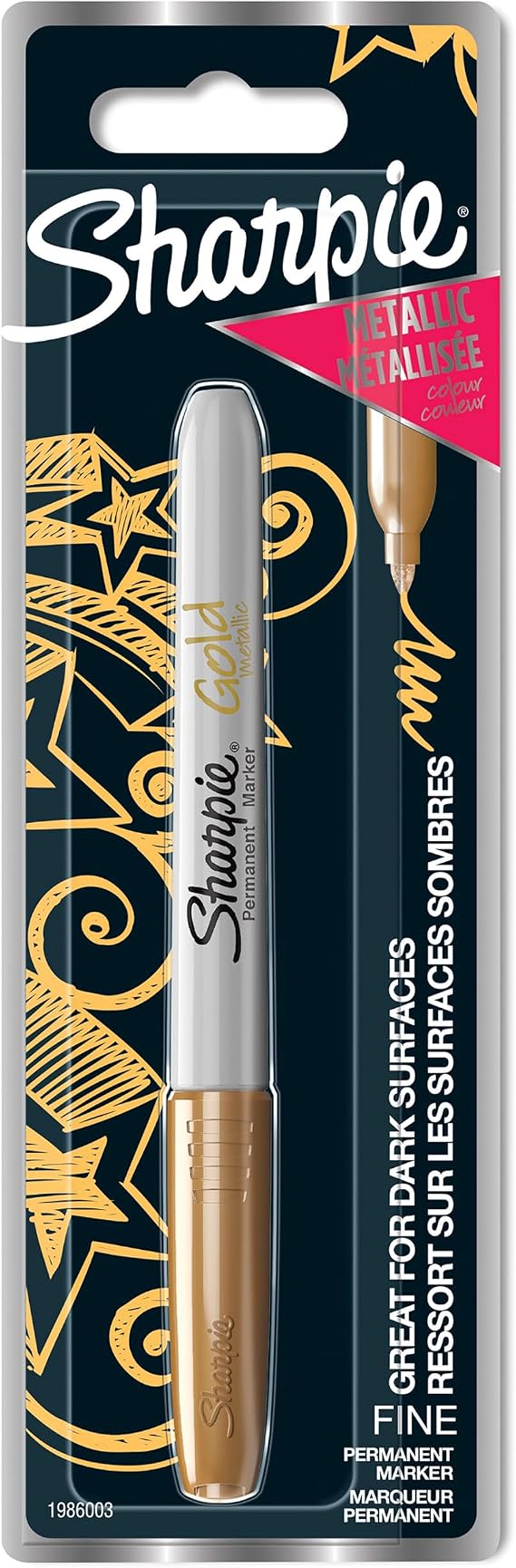 Sharpie Metalik Markör Tekli Paket, Altın