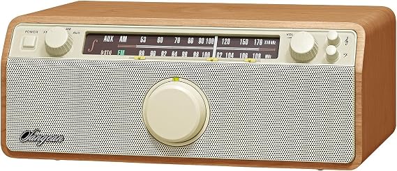 Sangean WR-12 AM/FM Analog Wooden Cabinet Receiver Walnut