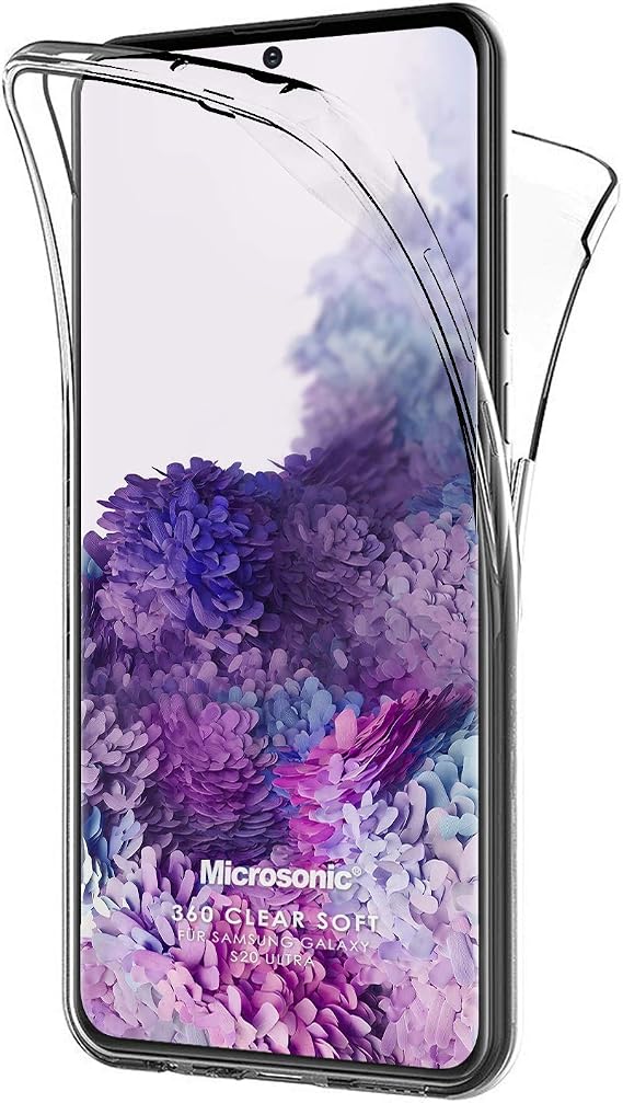Microsonic Samsung Galaxy S20 Ultra için Kılıf 6 tarafı tam full koruma 360 Clear Soft Şeffaf [Galaxy S20 Ultra ile Uyumlu Kılıf - Şeffaf]