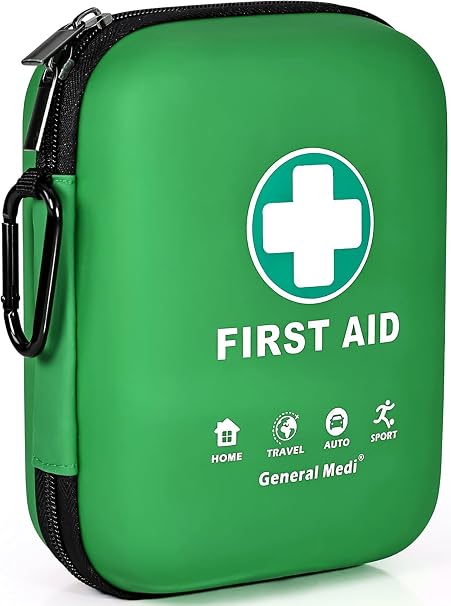 General Medi Erste Hilfe Set - 170-teiliges Premium Erste-Hilfe-Set für Haus Auto Reise Büro Sport Wandern Camping Rettung (Grün)