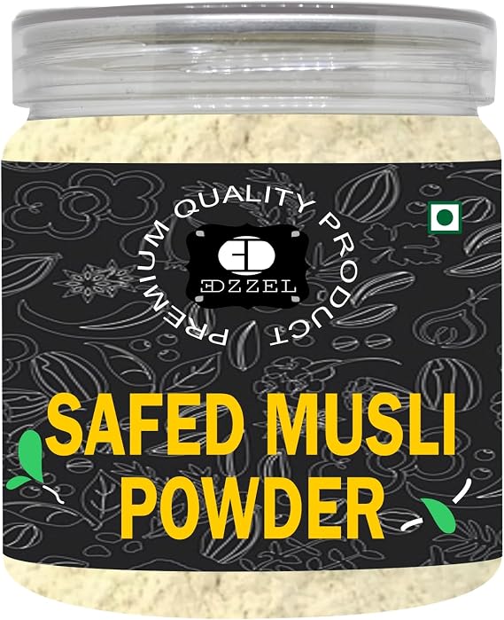 EDZZEL Natural Safed Musli Powder 8 Oz / 226.80 Gram (SET Of 1)