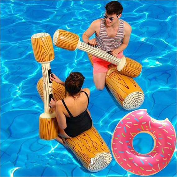 Set of 4 Pieces Inflatable Floating Toys, Pool Party Water Sports Games Original Rafts Floating Toys for Adults and Kids