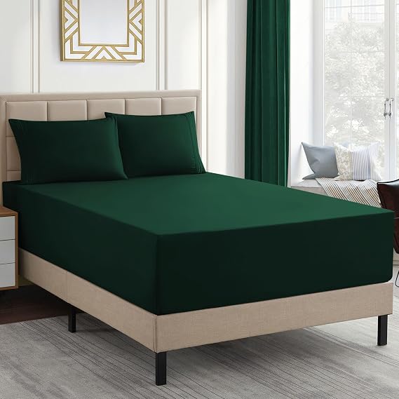 Bedlooms Extra Deep Bed Sheets King Size Fitted Sheet - 40 Cm (16 Inch) Extra Deep Pocket Fitted Bed Sheets - Soft Breathable Brushed Microfiber Fitted Sheet - Shrink and Fade Resistance