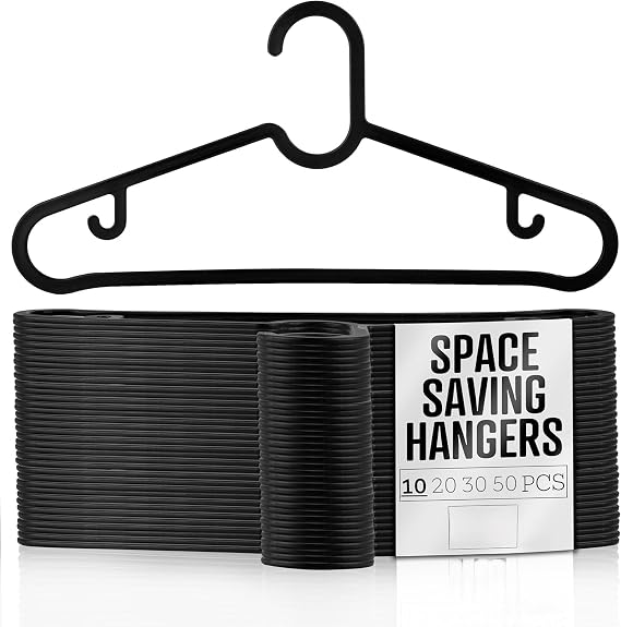 Orret Home 30 In-Cabinet Clothes Hanger, Trousers, Shirts, Jackets, Skirt Hanger, Slim Plastic Hanger for Wardrobe (30 Pieces)