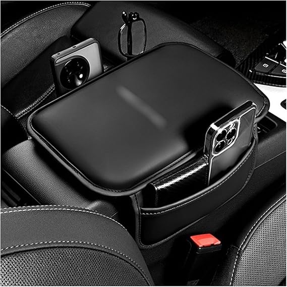 Center Console Organizer Car Armrest Box Pad Storage Pocket For Beijing EU5 EU7 U5 F40 BJ40 BJ30 X25 X7 X55 X35(Black)