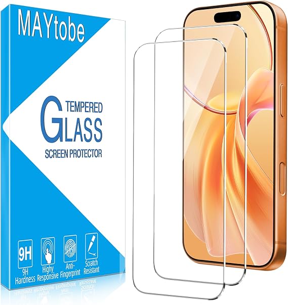 MAYtobe 2 Pack Screen Protector for iPhone 17 Pro Max Tempered Glass