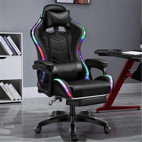 Gaming Chair Internet Cafe Game Chair Sport Swivel Chair Waist Comfortable Seating Computer Chair Backrest Recliner Seat Gaming Racing Chair Computer Game Chair Color: Black, Size: One Size