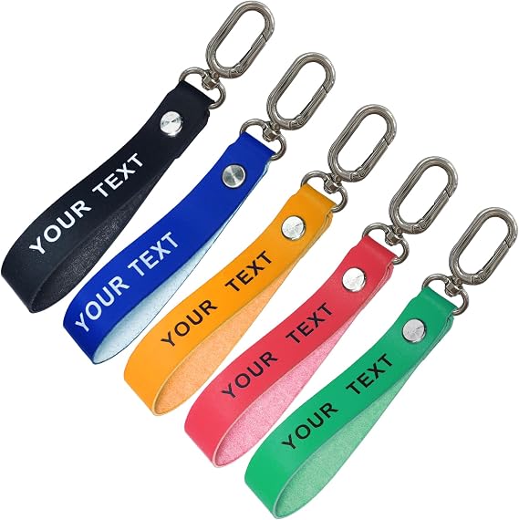 misscase Personalized Key Chain, 1PC Custom Leather key ring, Customized keyring Tag leather, Car Key Fob, Anniversary, Gift for Birthday, Keyfob