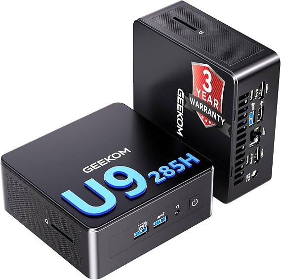 GEEKOM IT15 Mini PC, Intel Ultra 9-285H,DDR5 32GB RAM (Up to 128GB)&1TB SSD