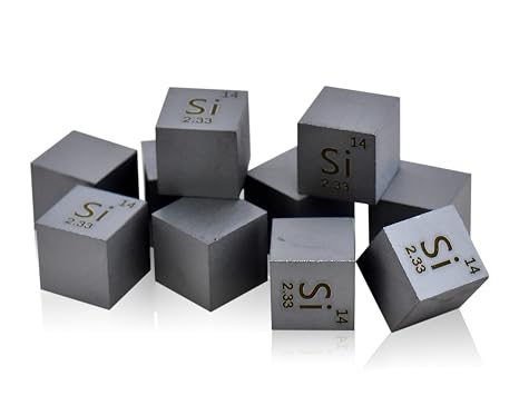Siliziumwürfel Dichte Silizium-Metallwürfel 10 x 10 x 10 mm rein 9999 % für Sammlung von Elementen
