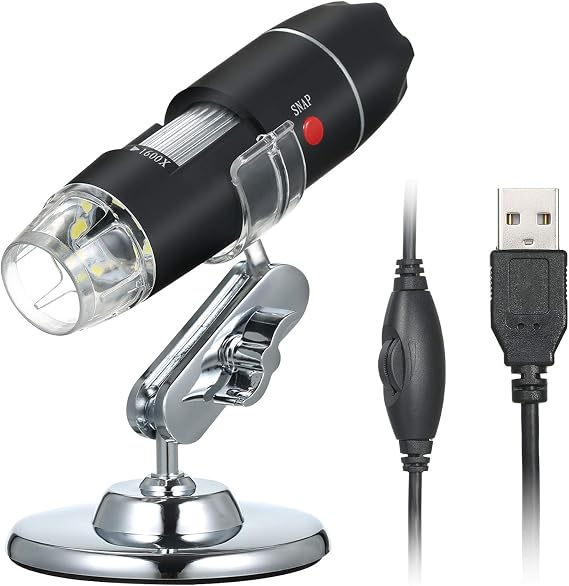 Andoer USB Digital Microscope 1600X 8 LED Magnification Camera with Stand Portable Inspection Magnifier