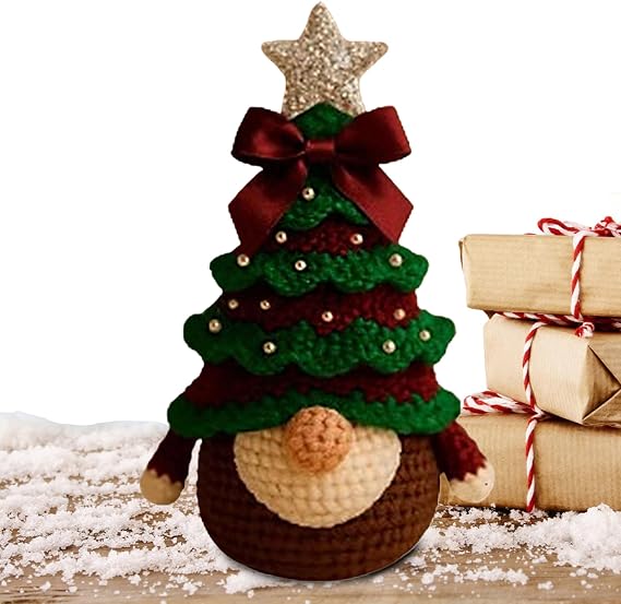 Christmas Crochet Kit Easy Beginner Yarn Supplies Set Fun Creative DIY