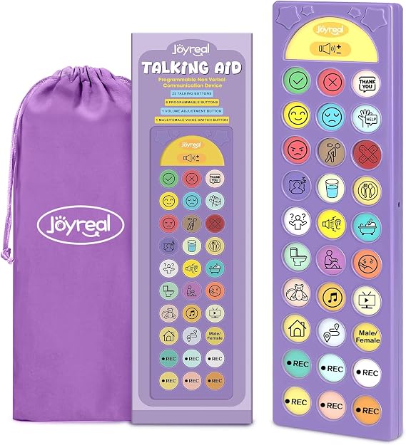 AAC Communication Device for Autism, Joyreal Autism Sensory Equipment for Speech Therapy & Stroke Rehab. Autism Aids with 6 Programmable Buttons & Adjustable Volume, Autism Toys for Kids and Adults