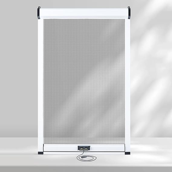 Customize Window Screen, Roll-up Window Mosquito Net, Fly Screen for Windows, Framed Slide Window Net, Windows Mesh Screen with Aluminum Alloy Frame,Built-in Buffer