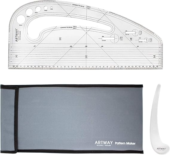 Artway Pattern Master / Maker with Comma Curve and Protective Cover, Black