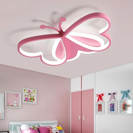 Children's Ceiling Lights with Remote Creative Bedroom 50CM-Pink [Energy Class A+]