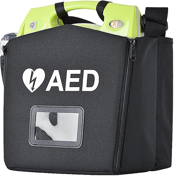 AED Defibrillator Bag, Portable Emergency Storage Case with Adjustable Shoulder Strap, Waterproof Carrying Organizer for Public Places and Vehicles