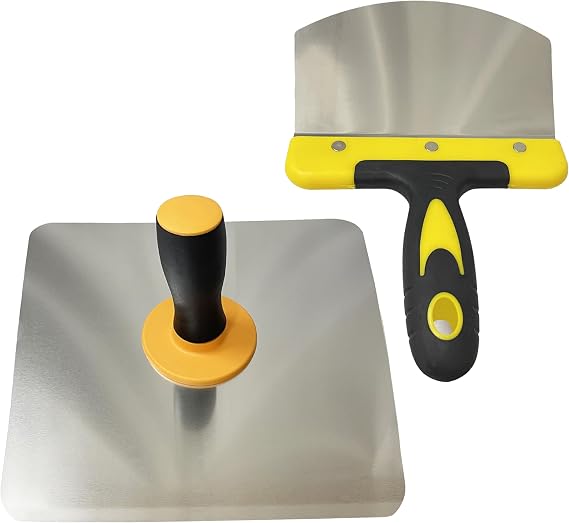 Masonry Tools (2 Pieces): plasterboard Holder, Aluminum plastering Axe and Feeder, Mortar Board with Soft Handle, Suitable for Cement, Mortar, plasterboard and Concrete plastering.