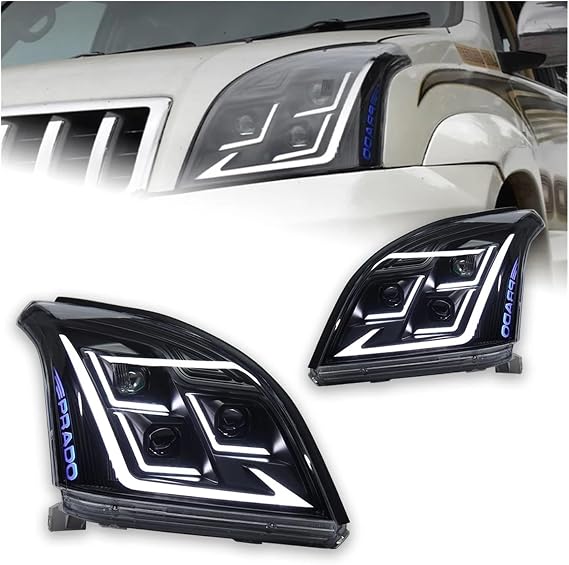 トヨタプラド用 LED ヘッドライトプロジェクターレンズ 2004-2009 1 ペアカースタイリングヘッドランプフロント Drl 信号自動車アクセサリー