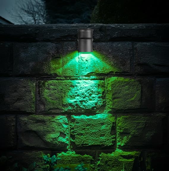 Ucuz Geldi Tekli Çağlayan Aplik IP54 Dış Mekan Zita Bahçe Aydınlatma Duvar Apliği + Gu10 Led Ampul (Yeşil) [Enerji Sınıfı A+]