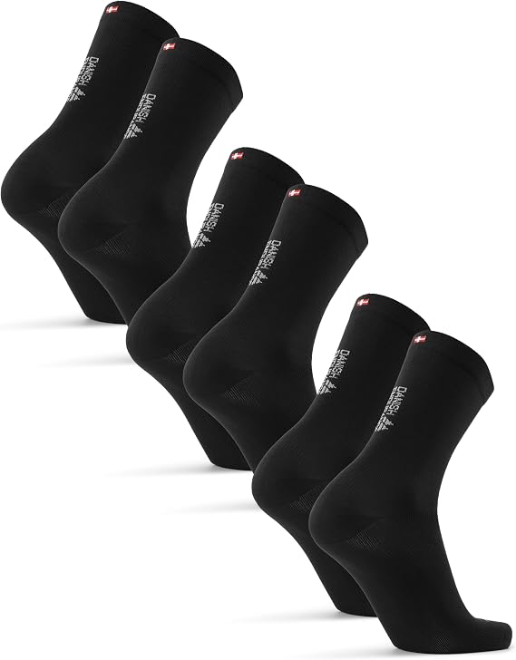 DANISH ENDURANCE Running Socks, Lightweight Crew Socks, Aerodynamic & Moisture-Wicking, for Men & Women, Unisex, 3 pack