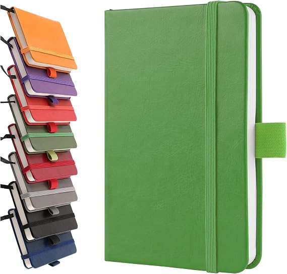 A6 Notebooks, Pocket Notebook Small Notebook Note Pads Hardback Notebook A6 Small Notepad Journal 200 Pages(100 Sheets)-Green