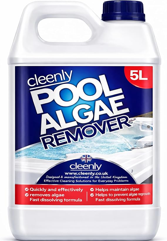 Cleenly Pool Algae Remover - Removes & Prevents the Growth of Green in Water - Super Concentration and Long Lasting 5L