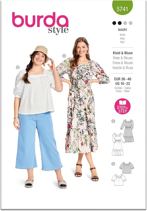 Burda Style Sewing Pattern B5741 Misses' Blouse & Dress